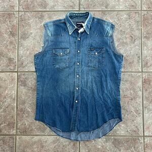 Vintage 90s deadstock wrangler cowboy denim vest